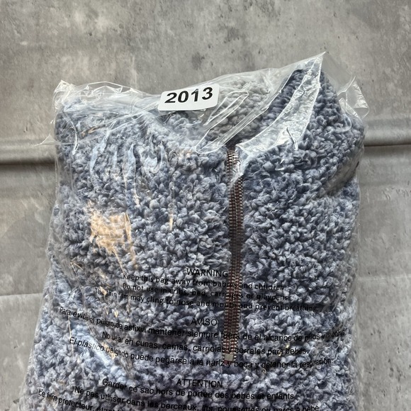 True Grit Pullover Sherpa 1/4 Zip Gray Fleece Jacket Cozy Soft Fuzzy Womens Xs - Picture 6 of 6